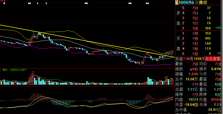 【三维丝sz300056】最新消息,股票行情,分析,走势