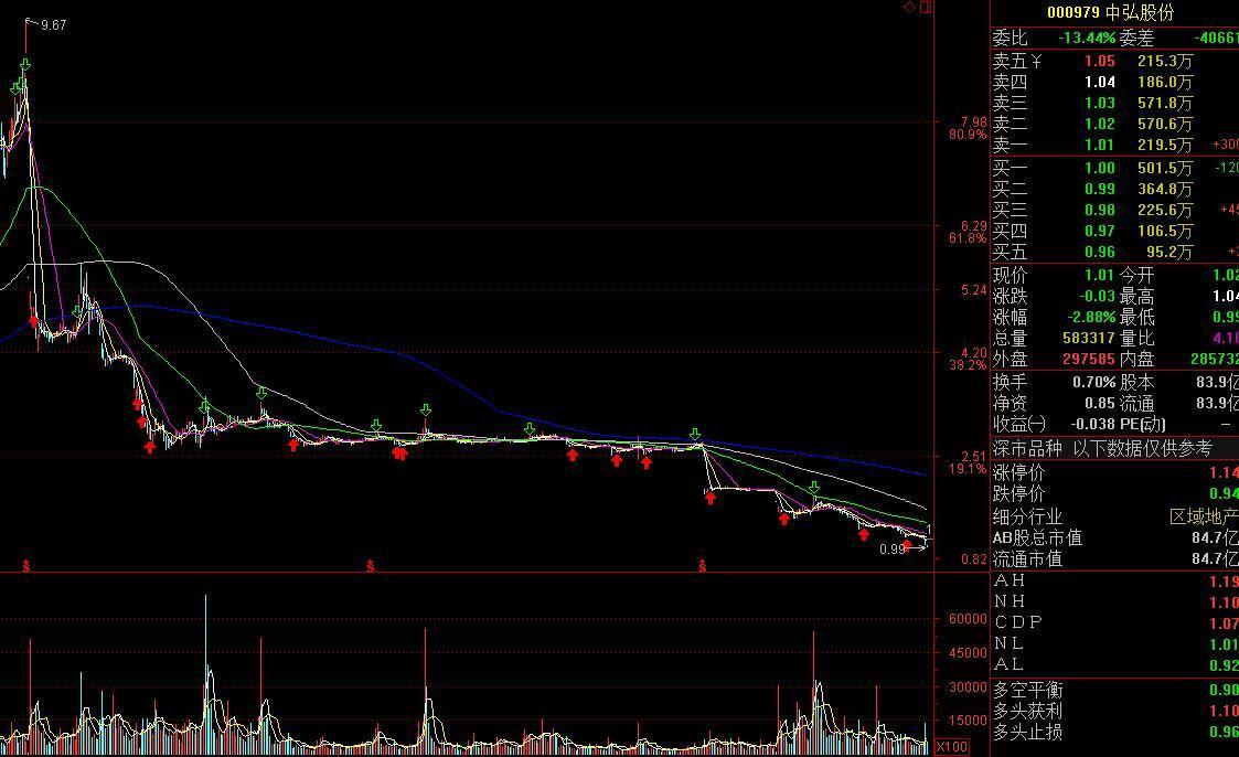 黄斌汉:中弘股份跌破1元成第1仙股